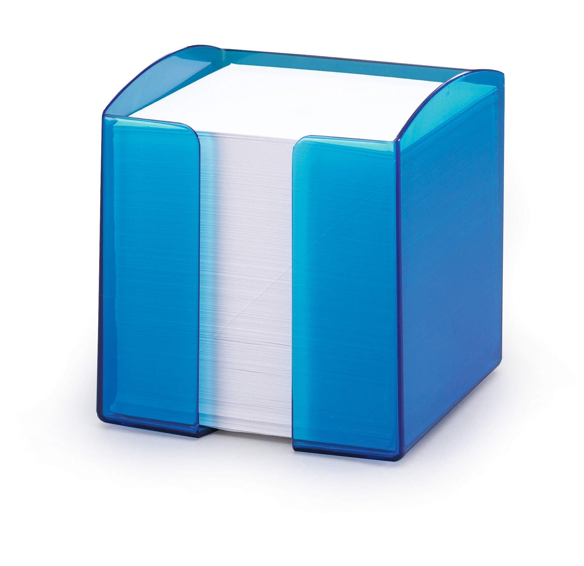 TREND 800 Sheet Note Box Transparent Memo Pad Cube - Clear Blue