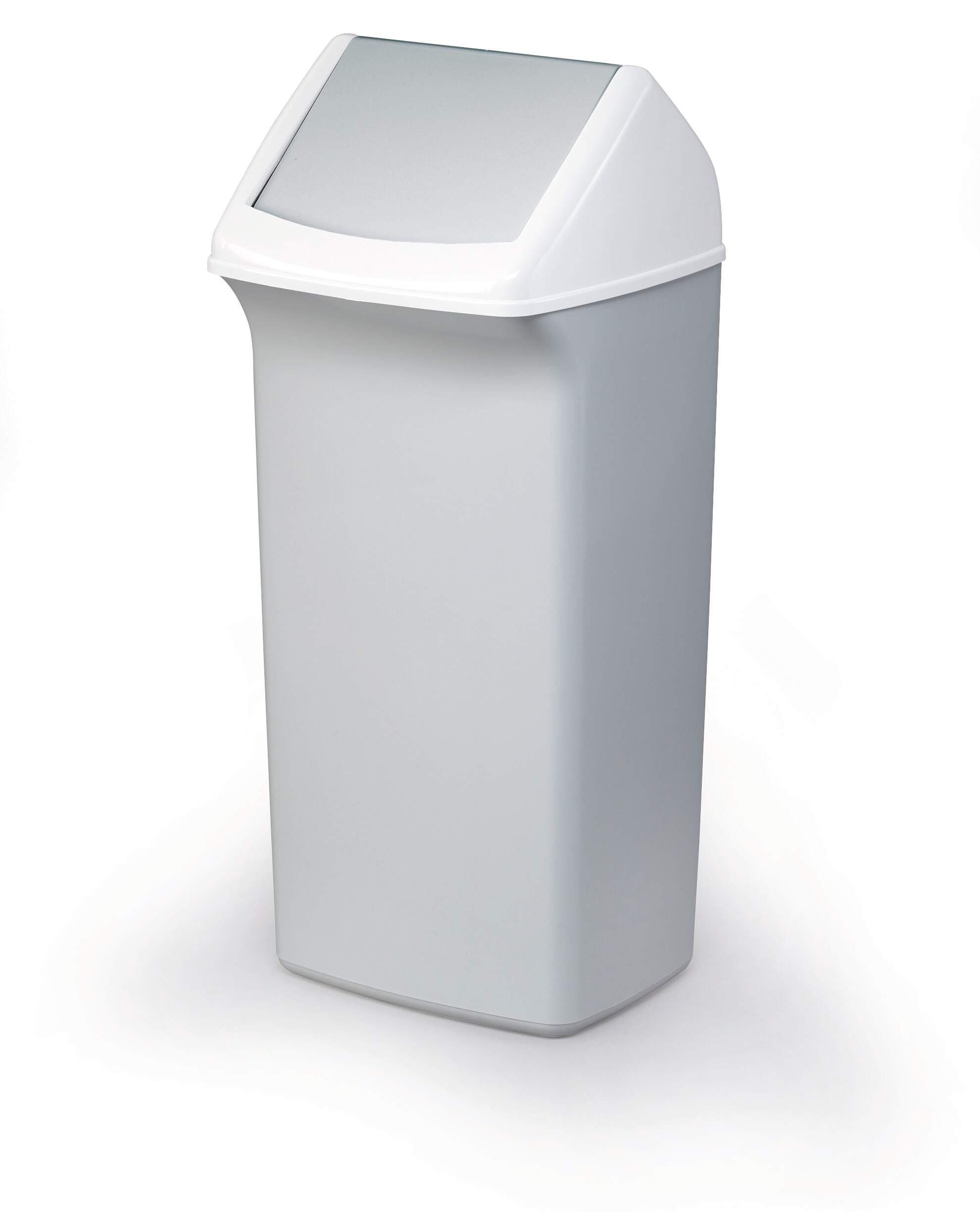 DURABIN Contemporary Grey Square Recycling Bin + Swing Lid - 40L