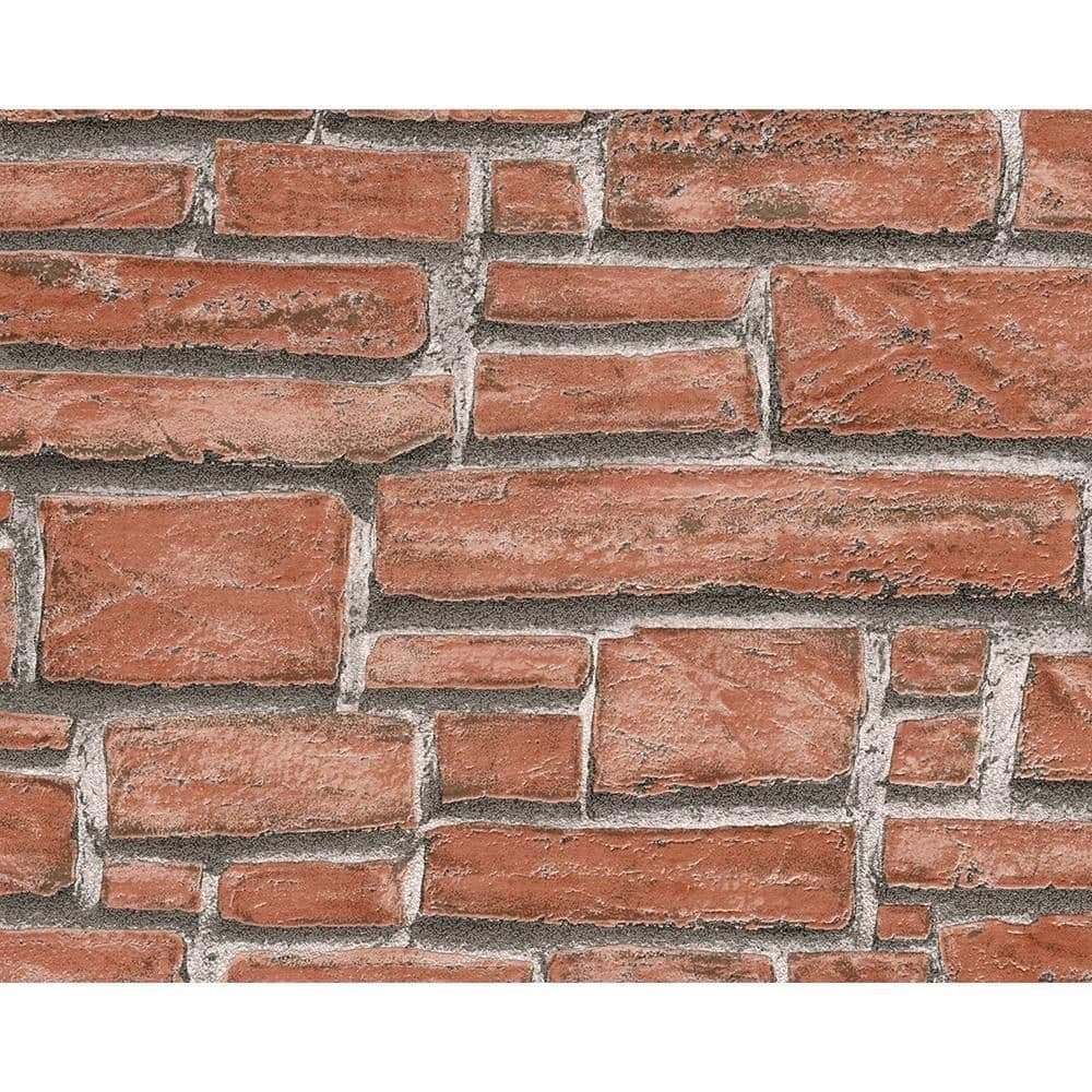 Brick Pattern Embossed Vinyl Faux Effect Wallpaper