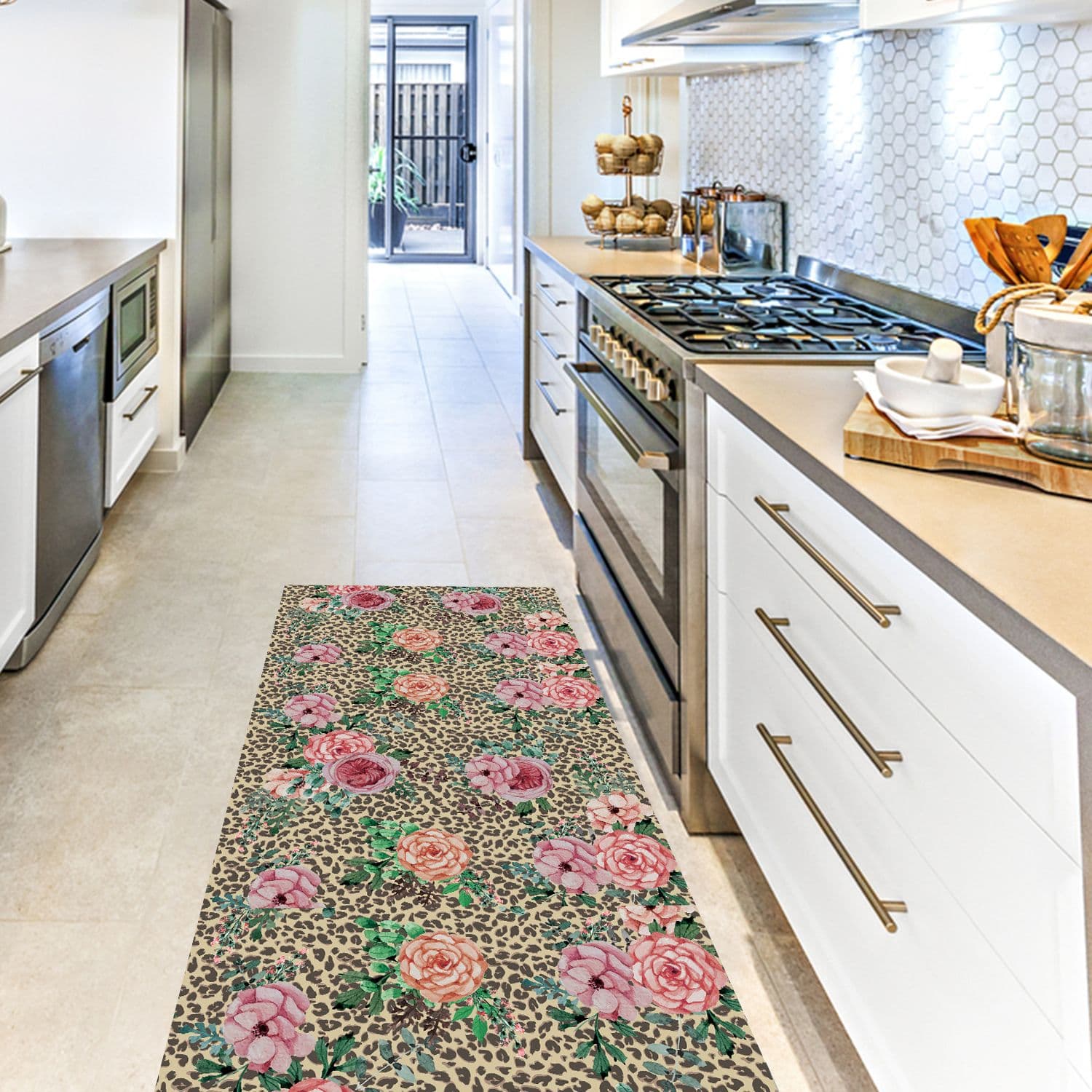 Leopard Vinyl Floor Mat 72x100cm