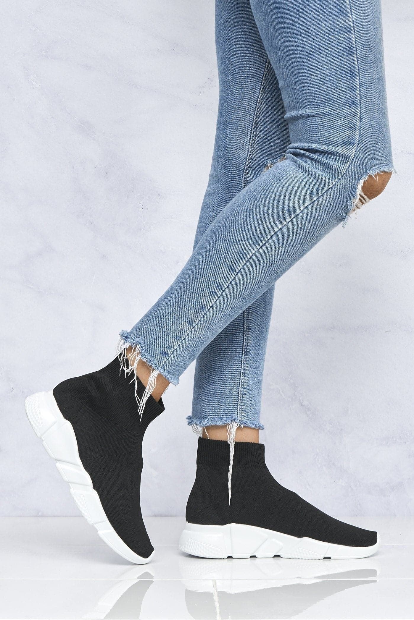 Saint White Sole Knitted Slip on Sock Trainers