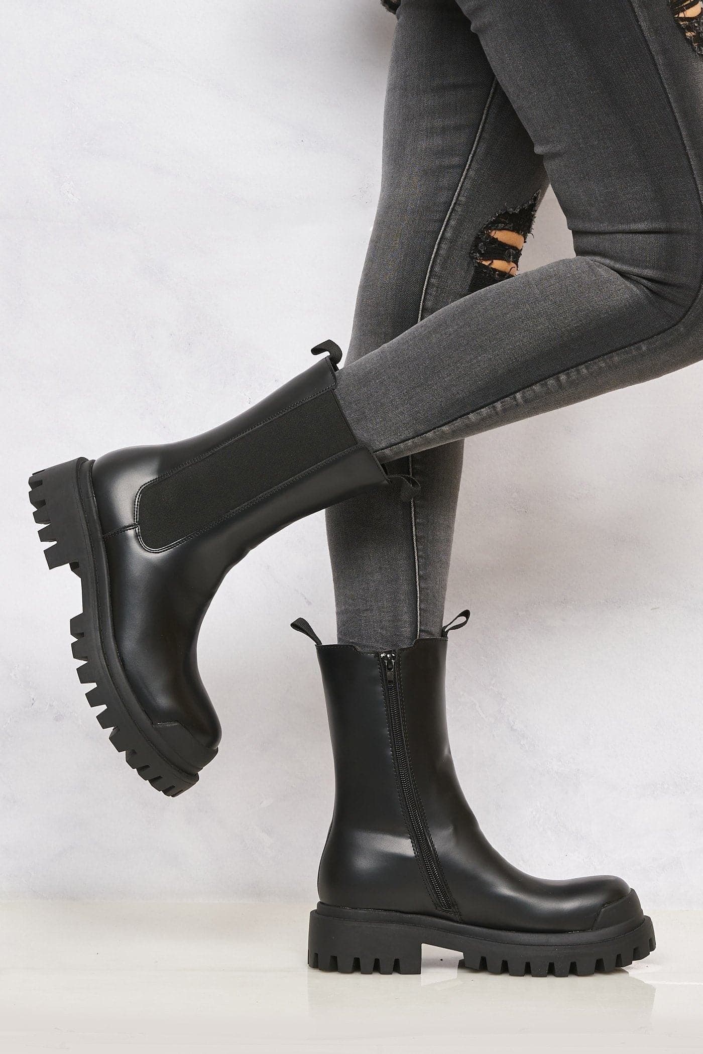 Alanna Elastic Panel Slip On Boots