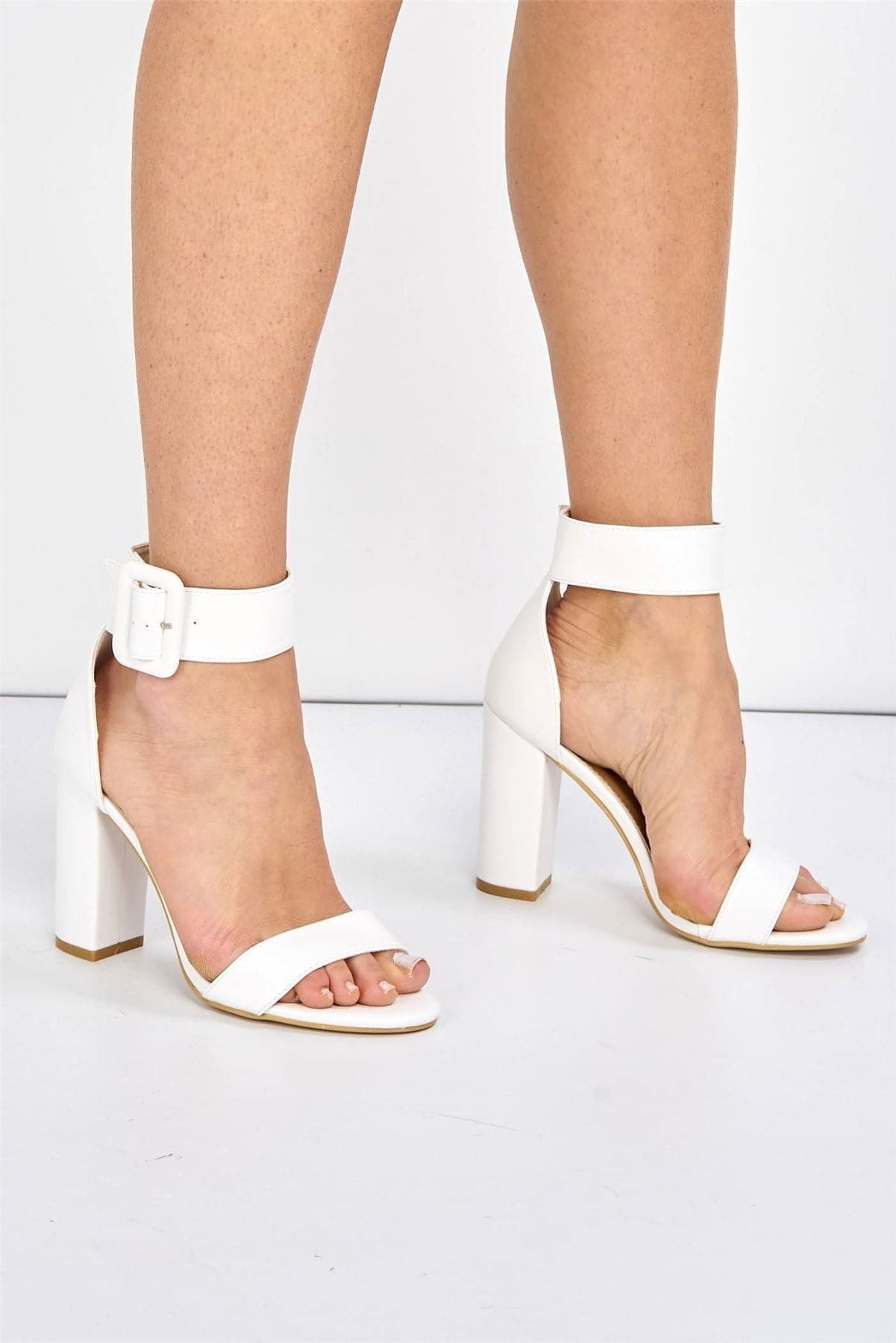 Como Anklestrap Block Heel PU Sandals