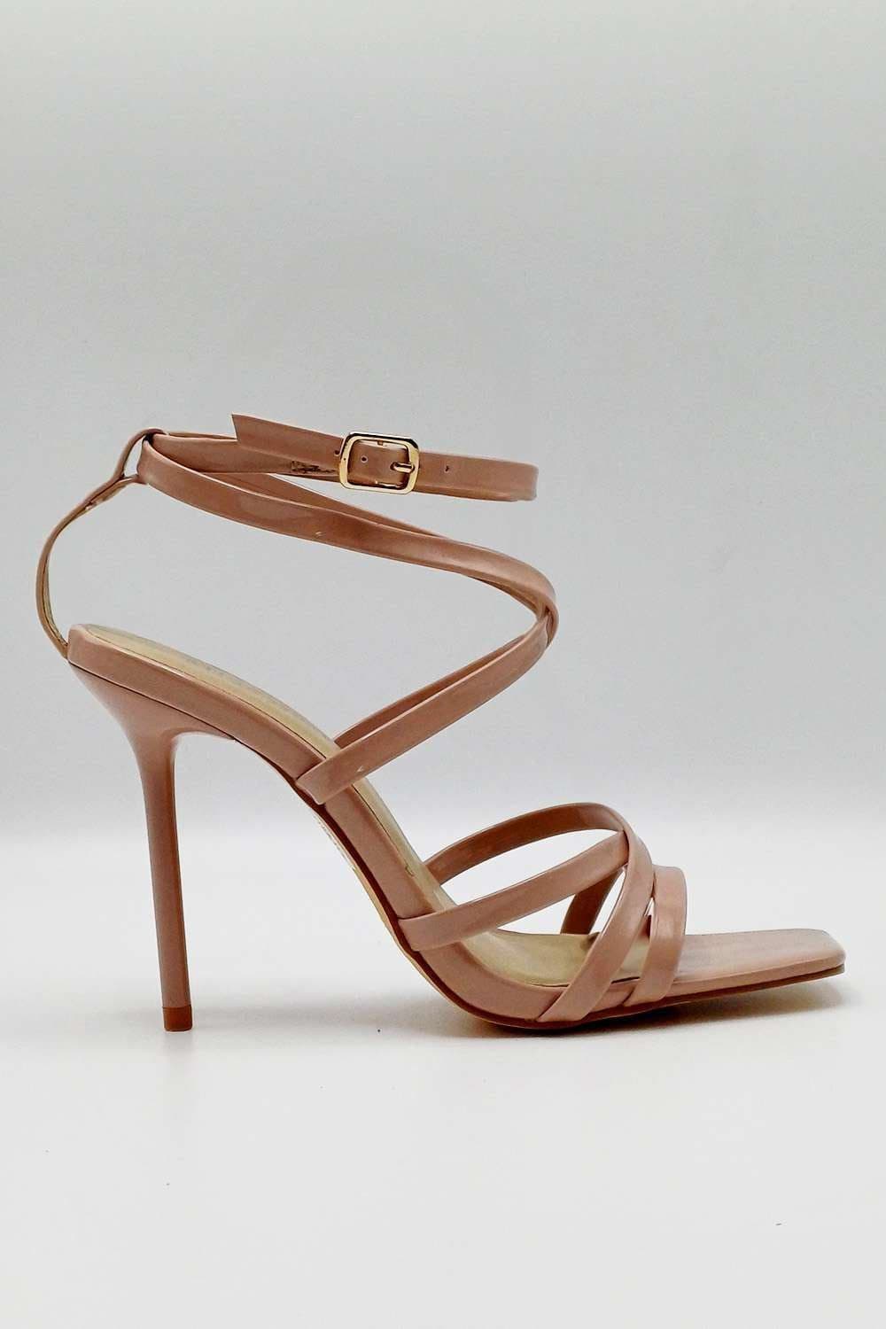 Miss Diva Women's Reeba Strappy High Heel Sandals in Nude | Size: 4