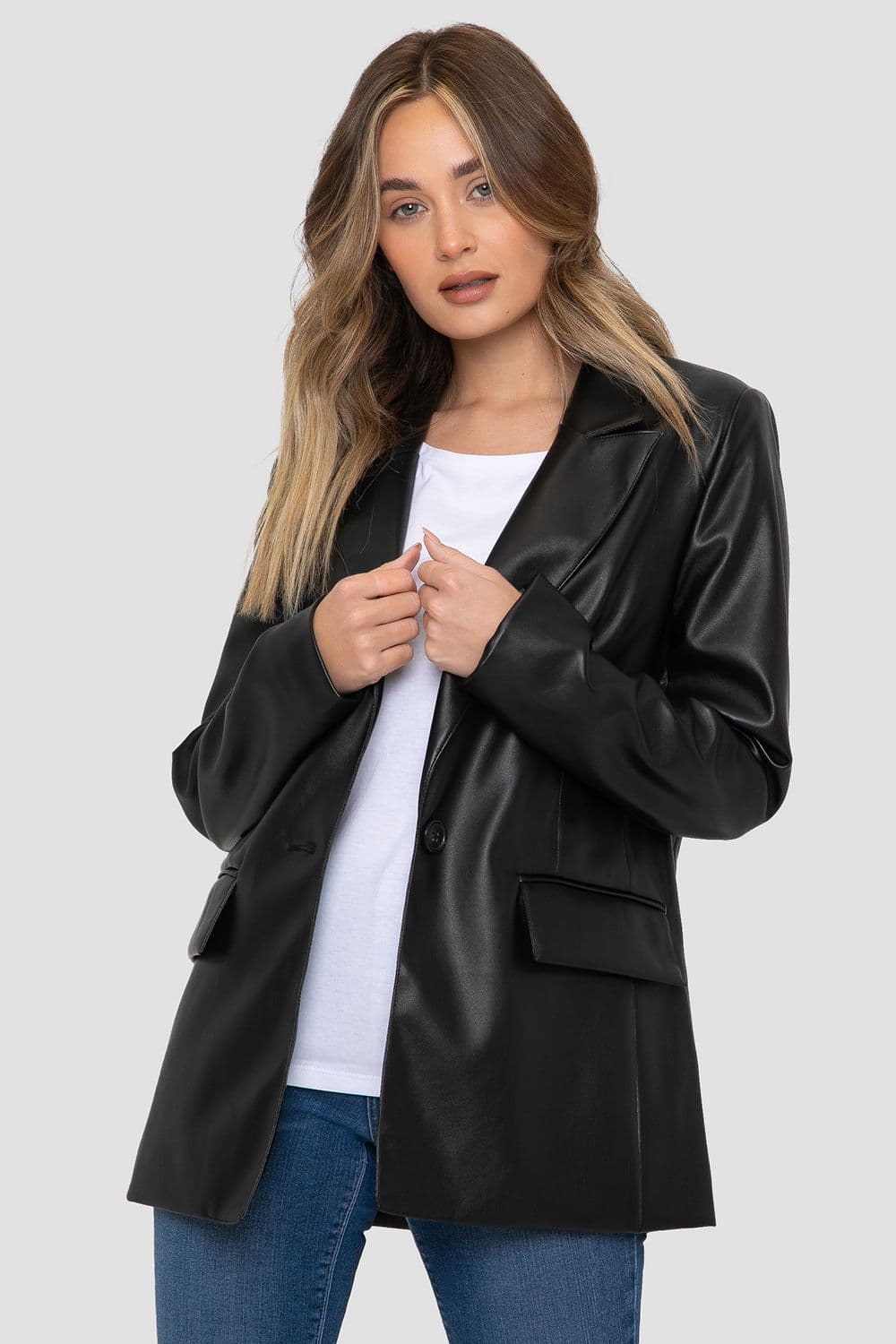 PU Conker Oversized Blazer