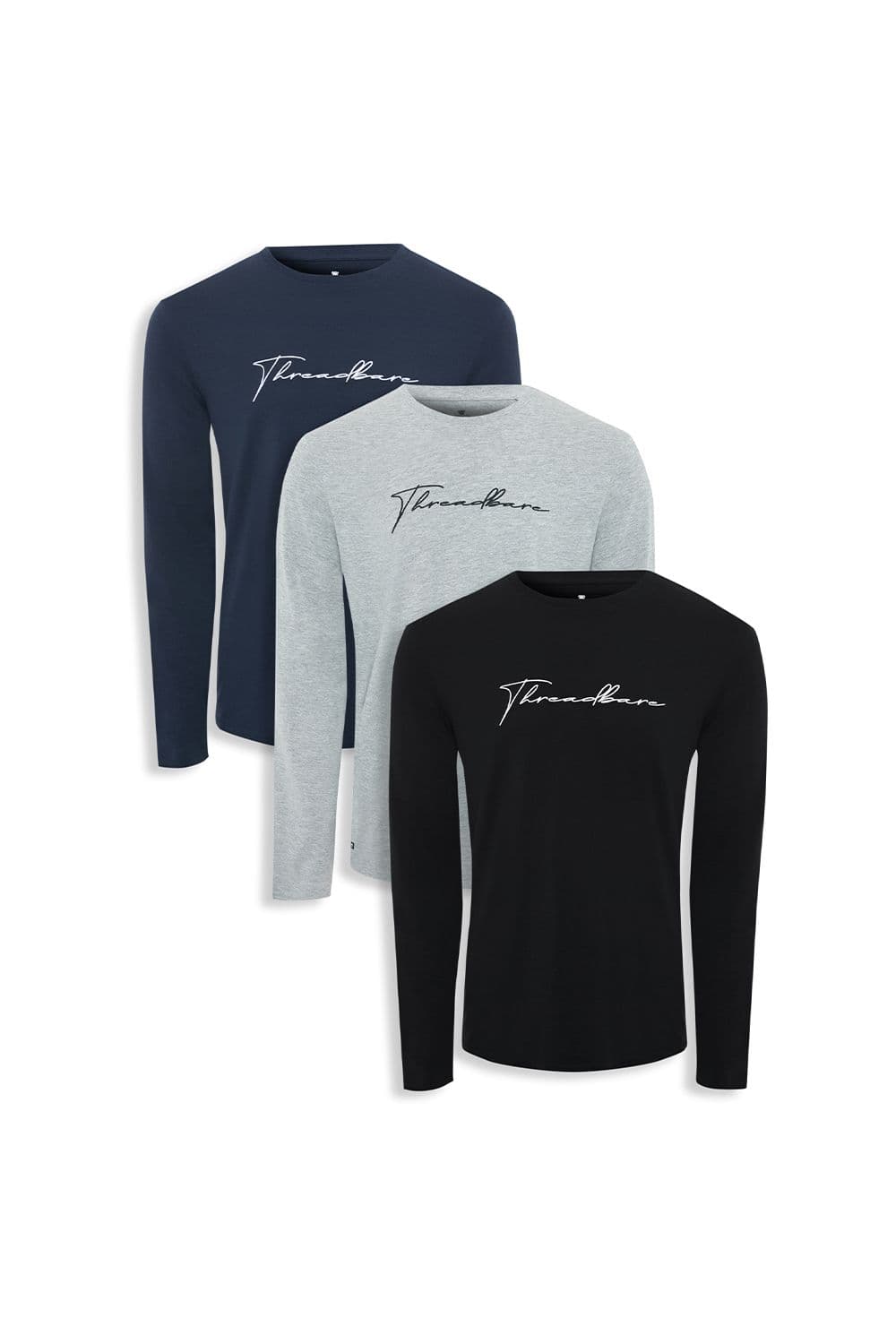 3 Pack Large Script Long Sleeve T Shirts