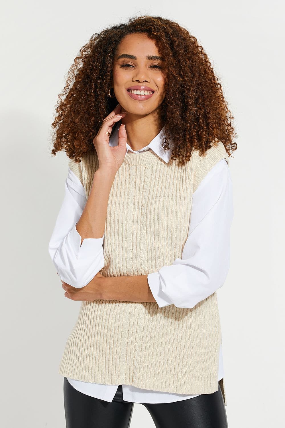 Joey Cable Detail Knitted Vest