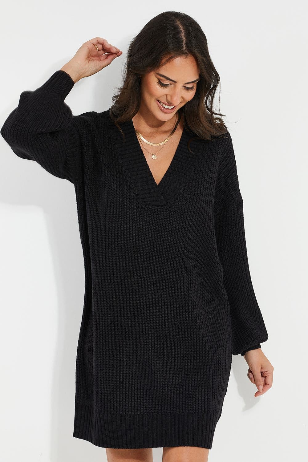 Adeline V Neck Knit Dress