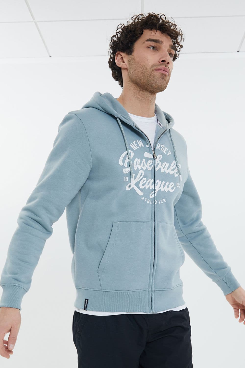 Louis Graphic Print Zip Through Hoodie