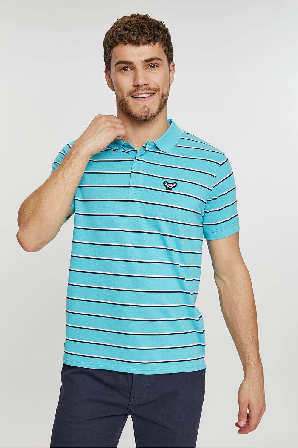 Ginger Striped Pique Polo Shirt