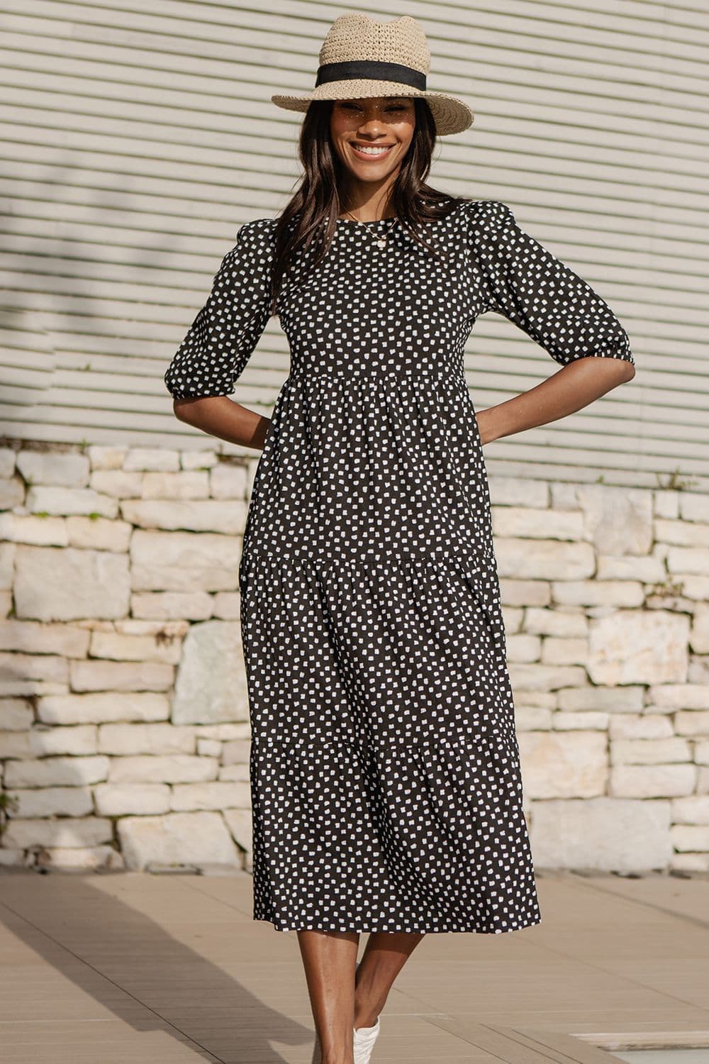 Cotton Jersey Finn Midi Dress Pockets