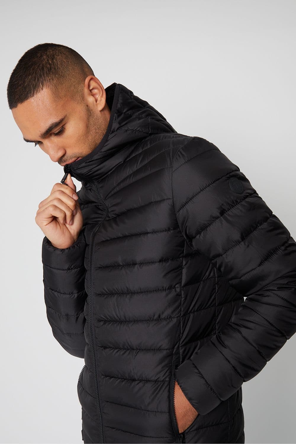State Matte Finish Padded Hooded Jacket