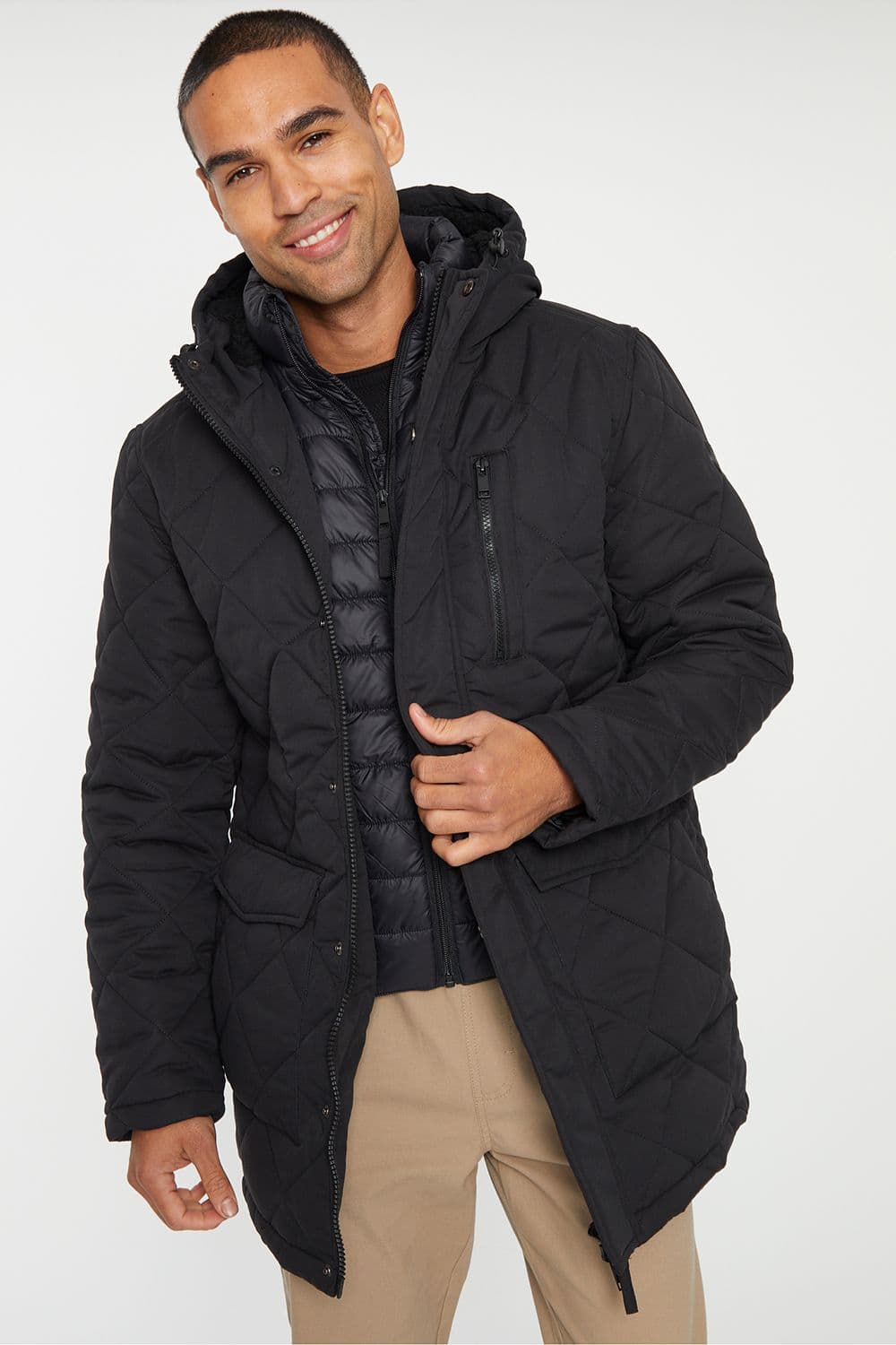 Archibald Showerproof Quilted Double Layer Coat