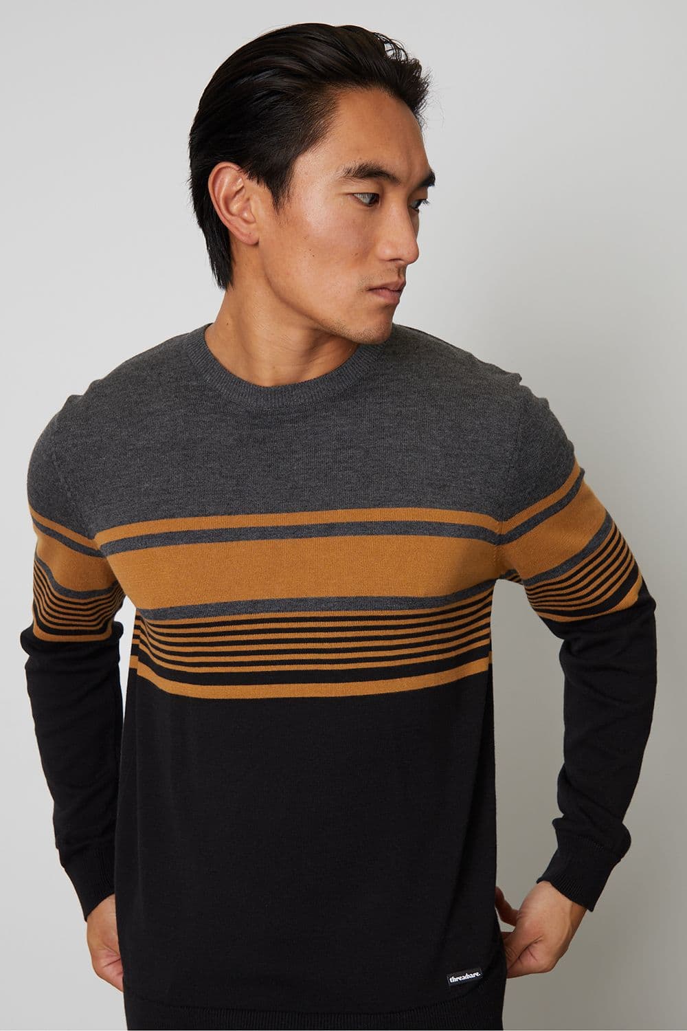 Edale Cotton Colourblock Crew Neck Jumper