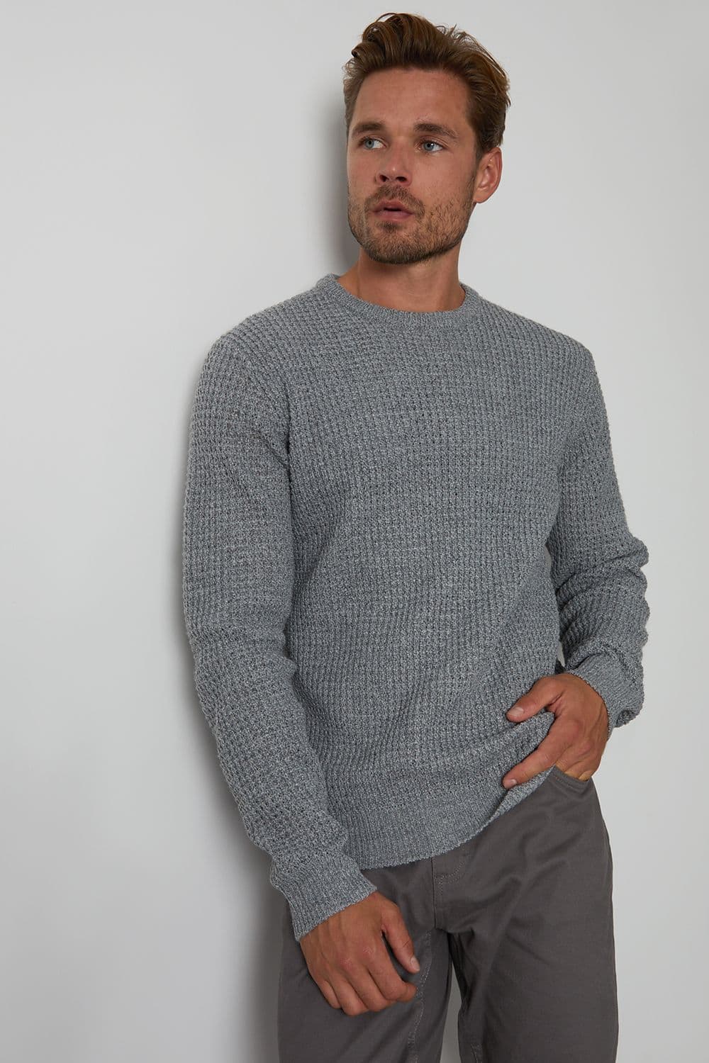 Ryebank Waffle Knit Crew Neck Jumper