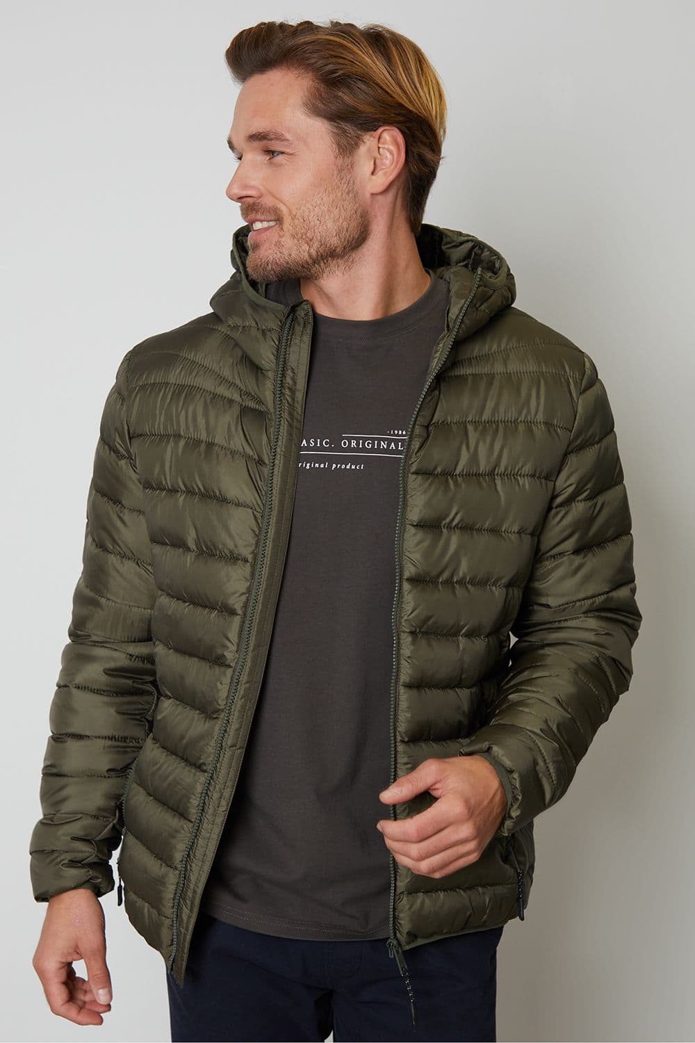State Matte Finish Padded Hooded Jacket