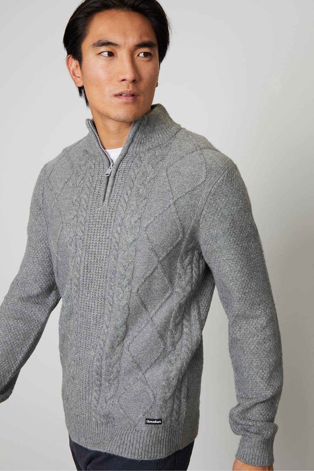 Blyton Quarter Zip Cable Knit Jumper