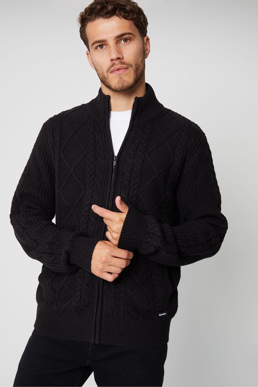 Hawley Zip Through Cable Knit Cardigan