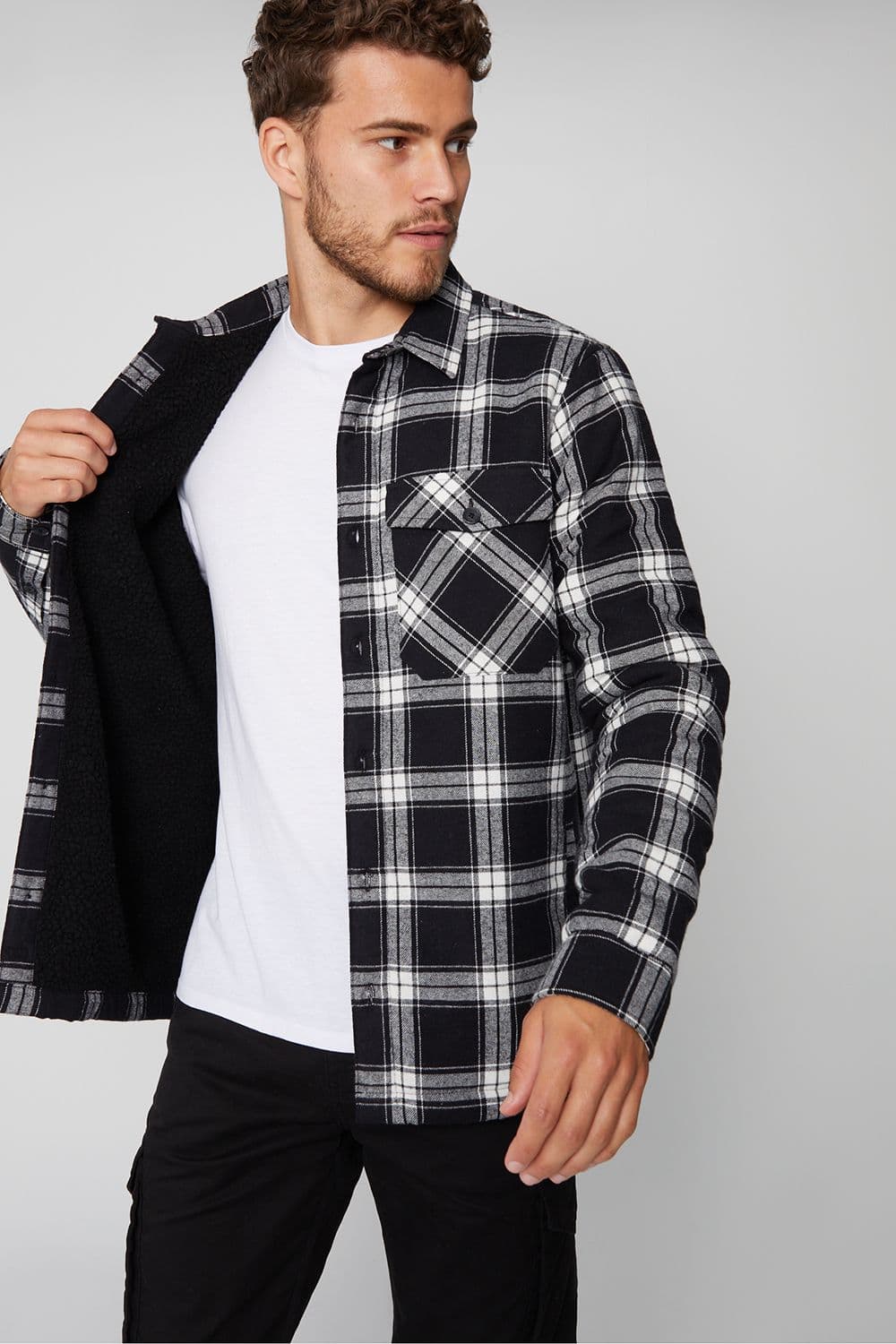 France Borg Lined Shacket