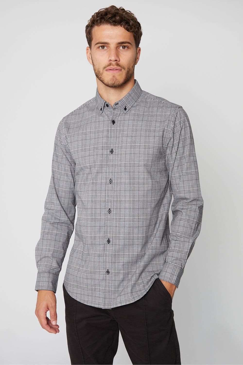Zedd Cotton Long Sleeve Check Shirt Stretch