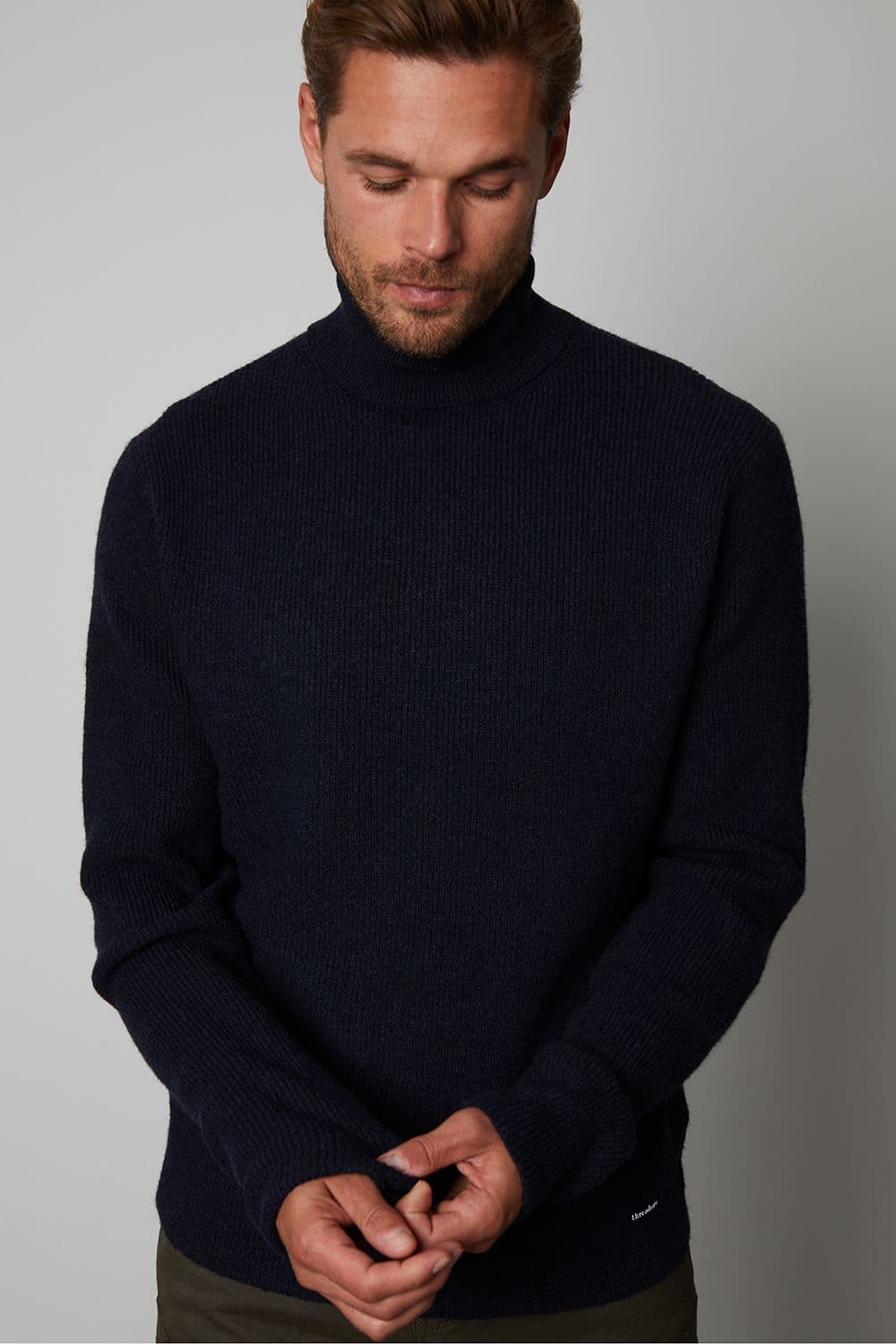 Melville Ribbed Roll Neck Knitted Jumper