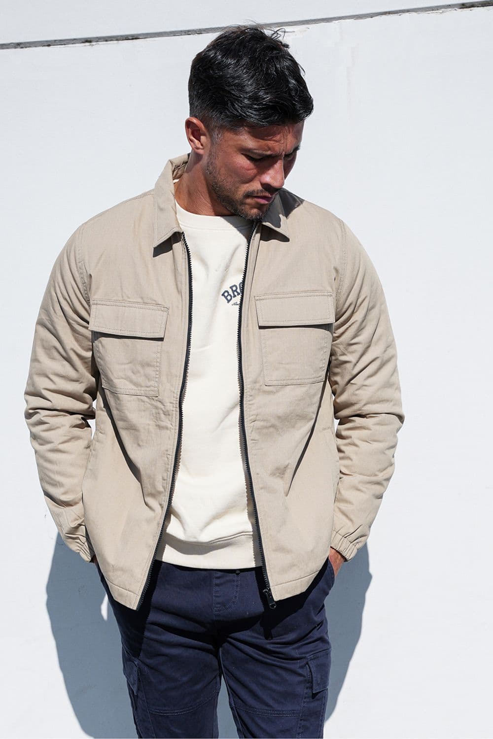 Carrier Fleece Lined Zip Up Cotton Shacket