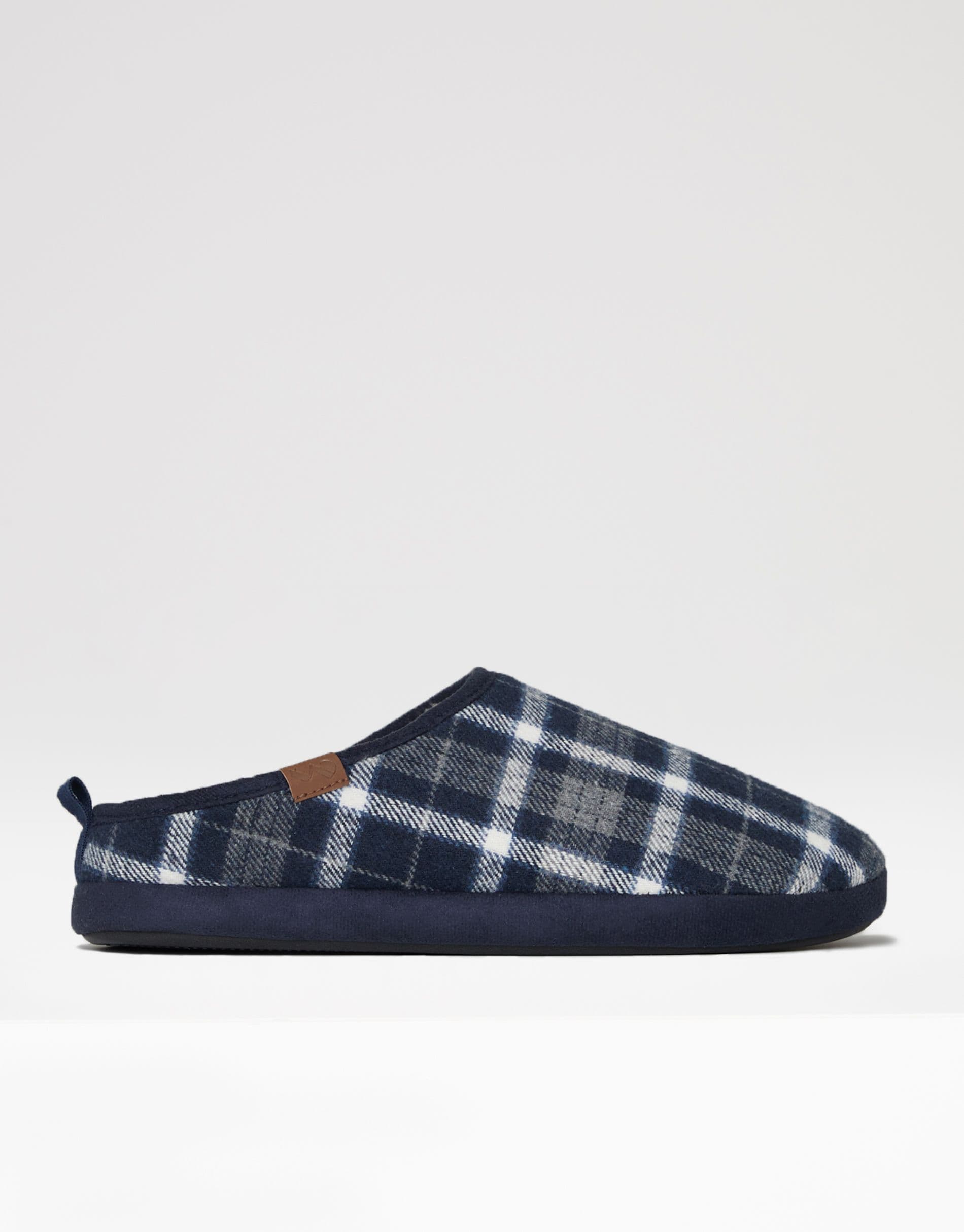 Kirklees Borg Lined Check Mule Slippers
