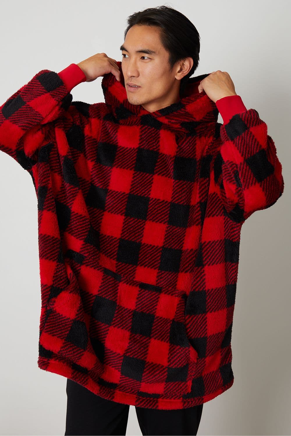 Sleigh Borg Oversized Check Loungewear Hoodie
