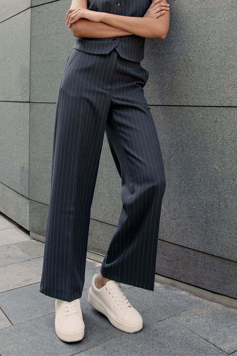 Coast Wide Leg Pinstripe Trousers