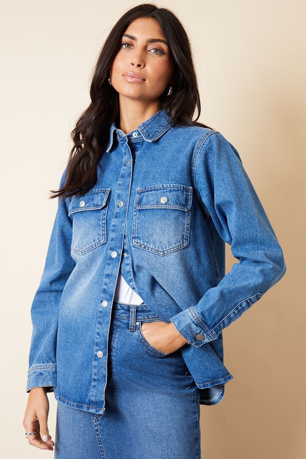 Shell Denim Shacket