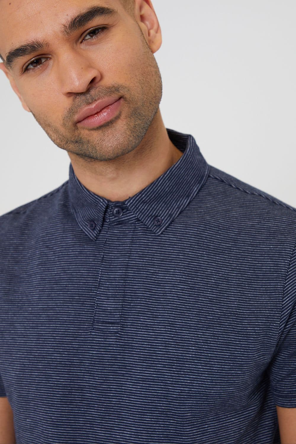 Aura Geometric Print Cotton Jersey Polo Shirt