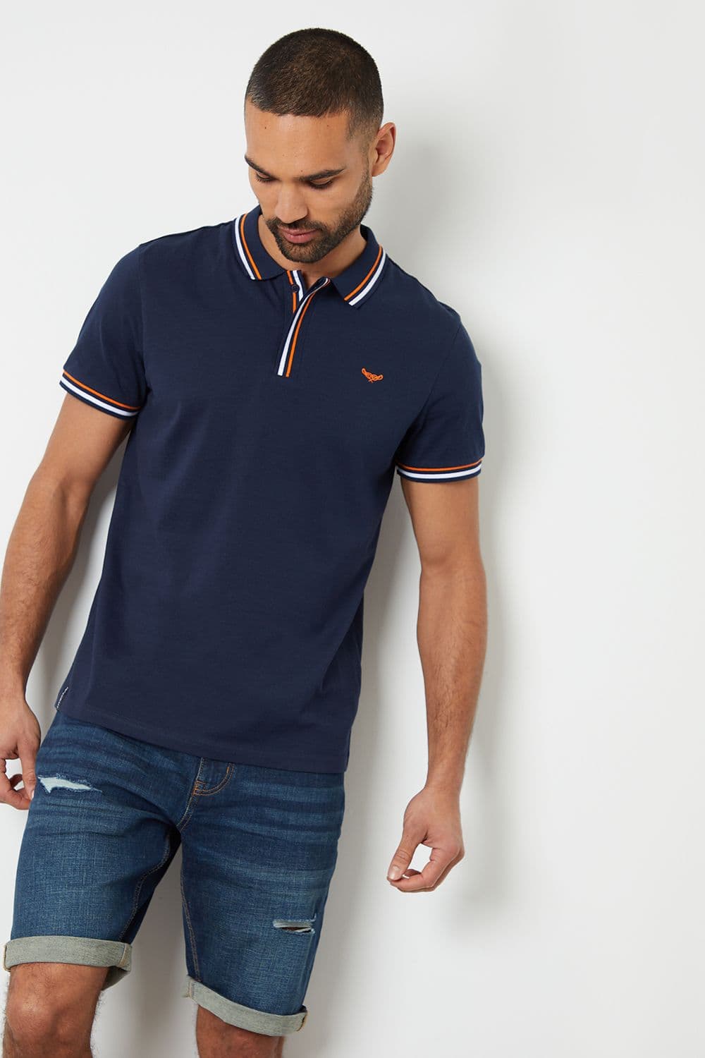 Boswell Contrast Tipping Cotton Jersey Polo Shirt