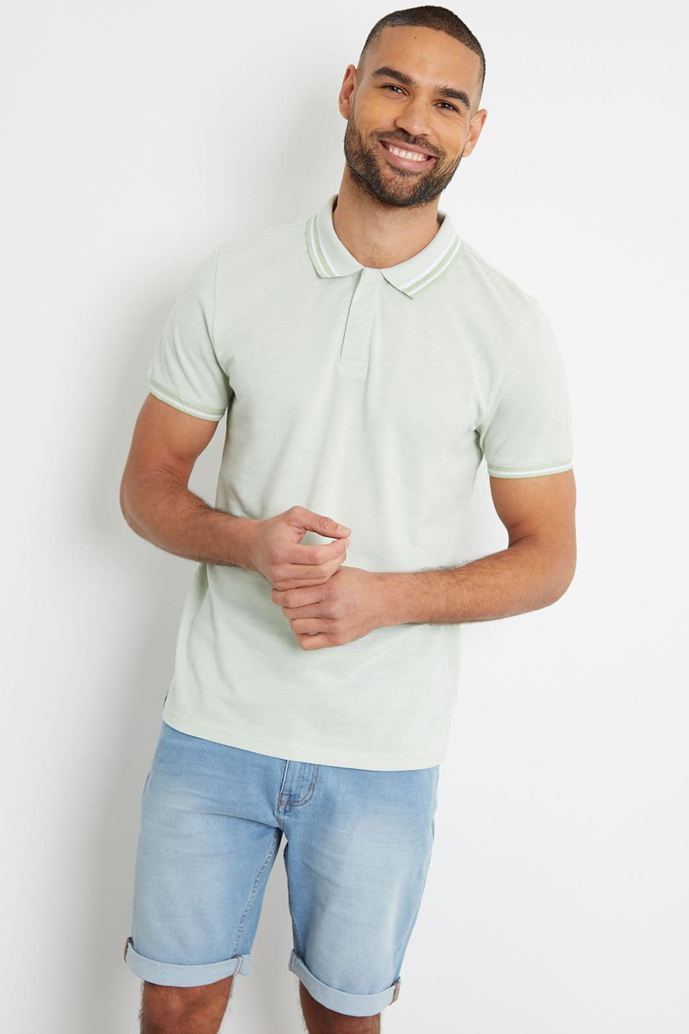 Birdsall Two Tone Cotton Pique Polo Shirt