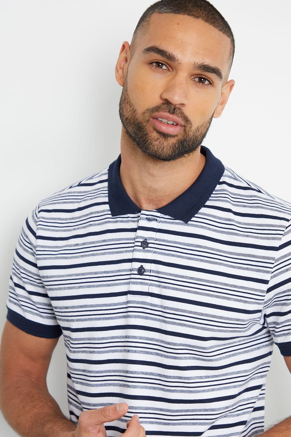 Maximum Stripe Jersey Knit Cotton Polo Shirt