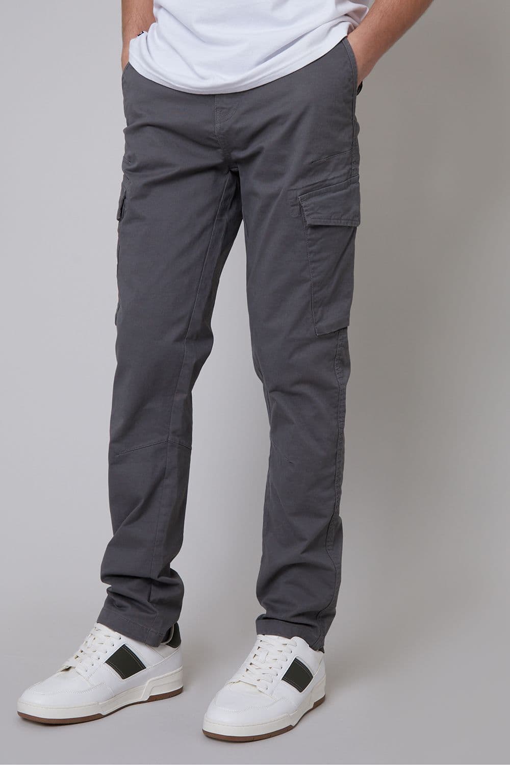 Drill Cotton Cargo Trousers Stretch