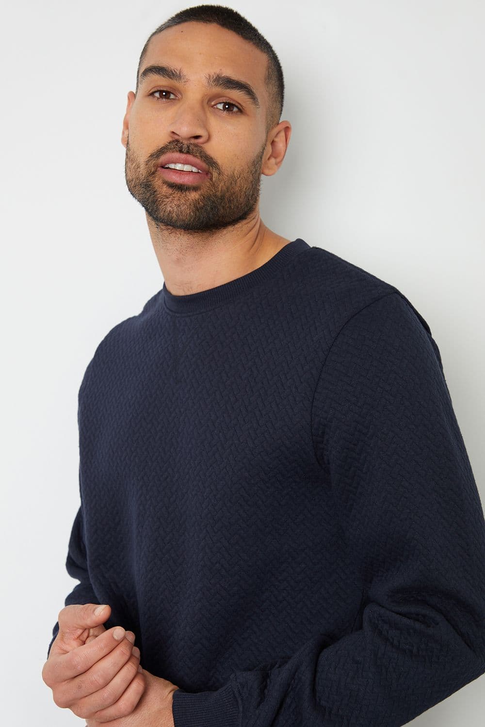 Nova Textured Crew Neck Sweatshirt