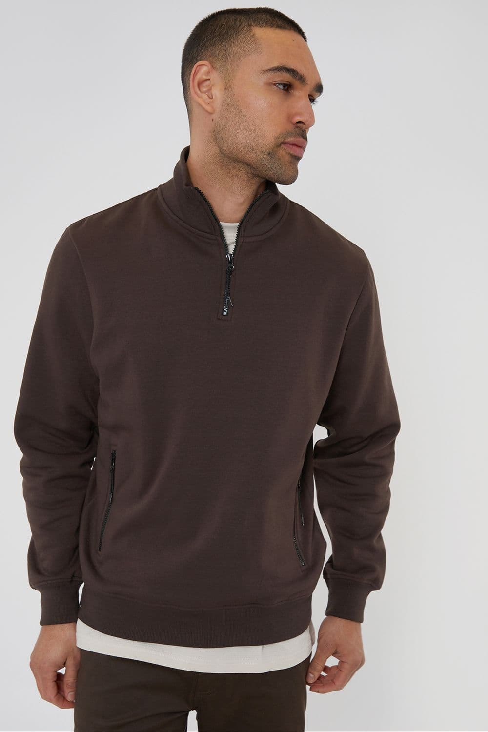 Expresso Quarter Zip Sweatshirt