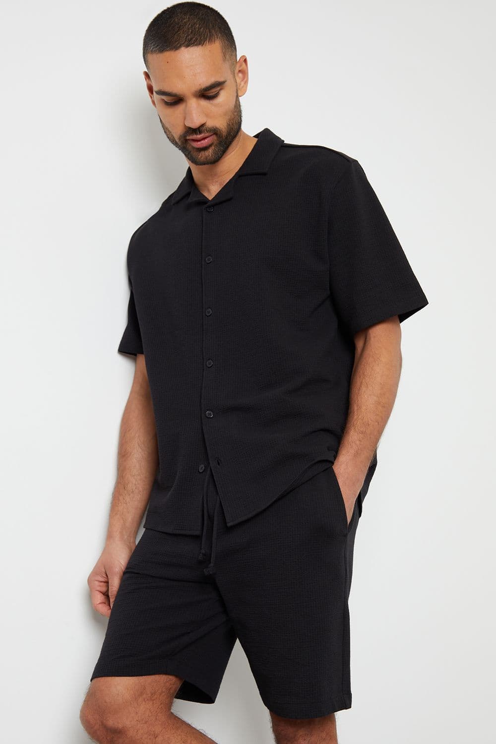 Reserva Textured Cotton Shorts Stretch