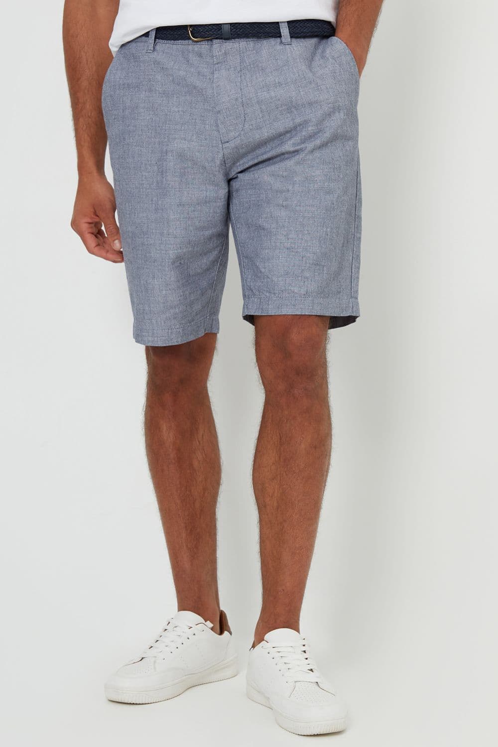 Barny Textured Belted Cotton Shorts
