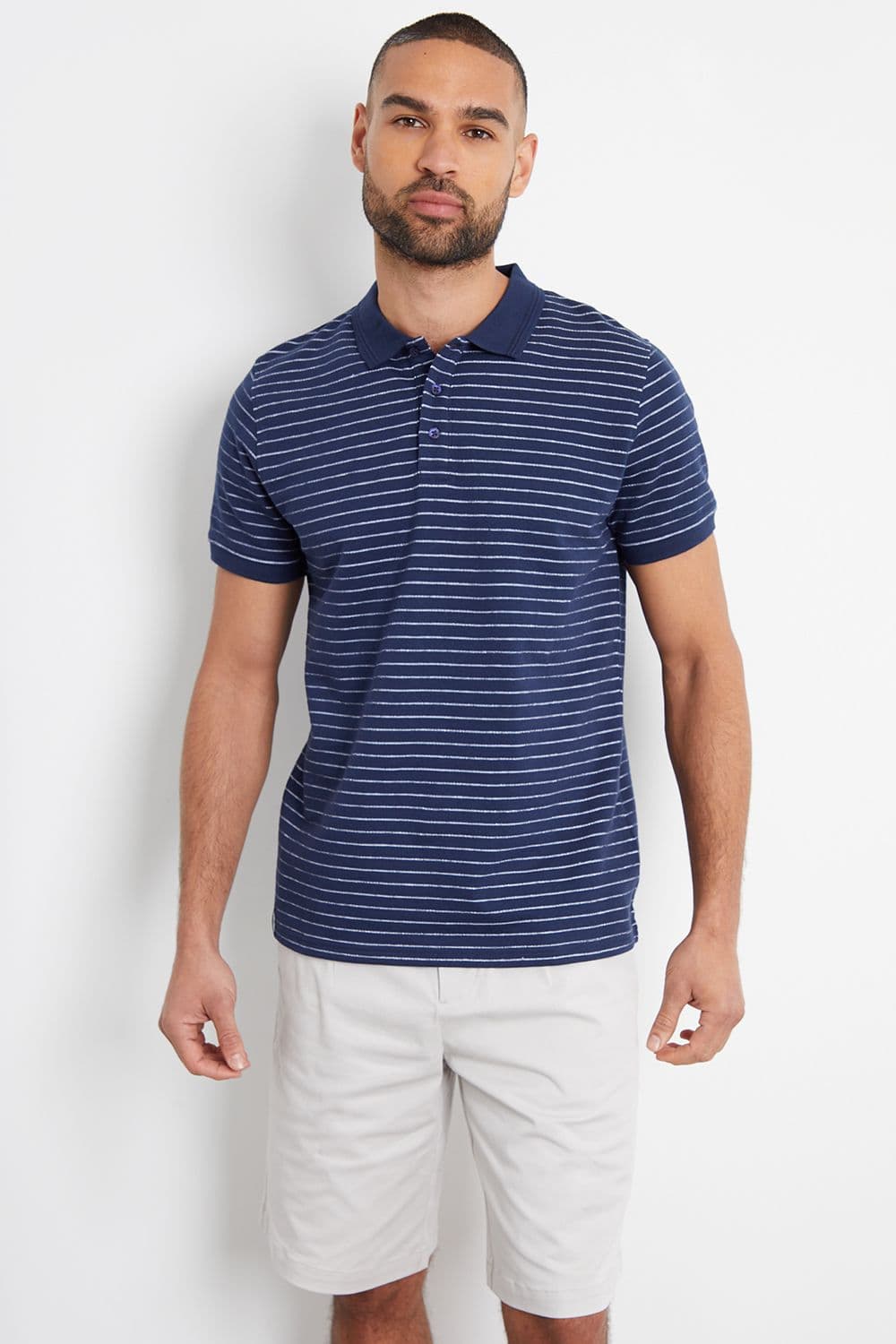 Kenton Cotton Jersey Striped Polo Shirt