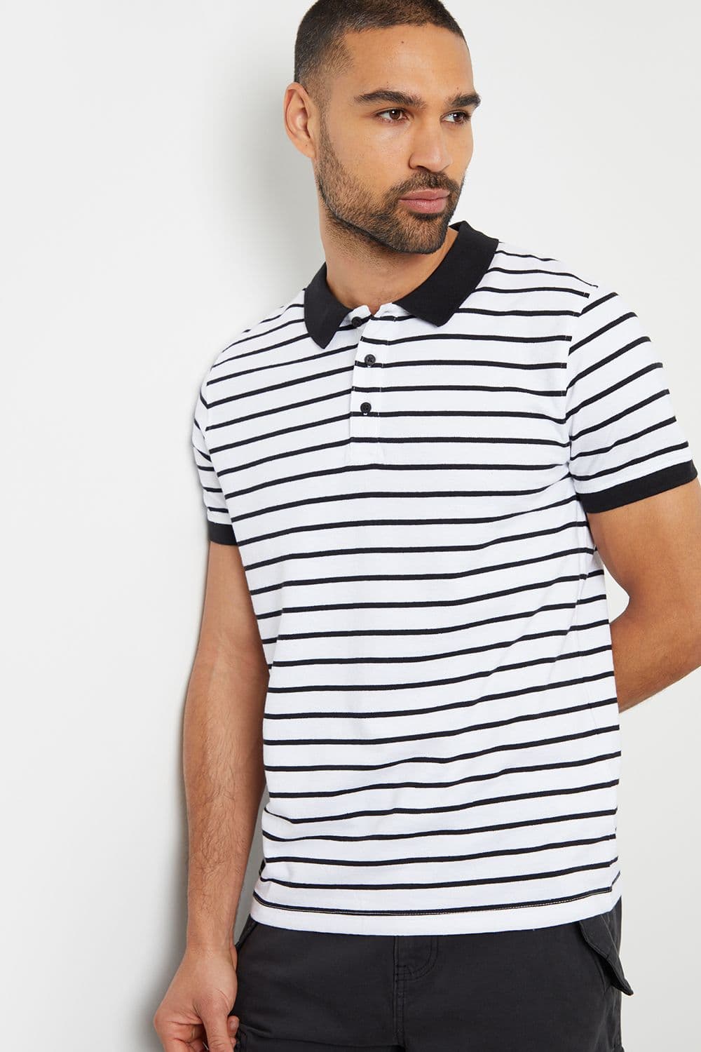 Kasper Cotton Striped Polo Shirt