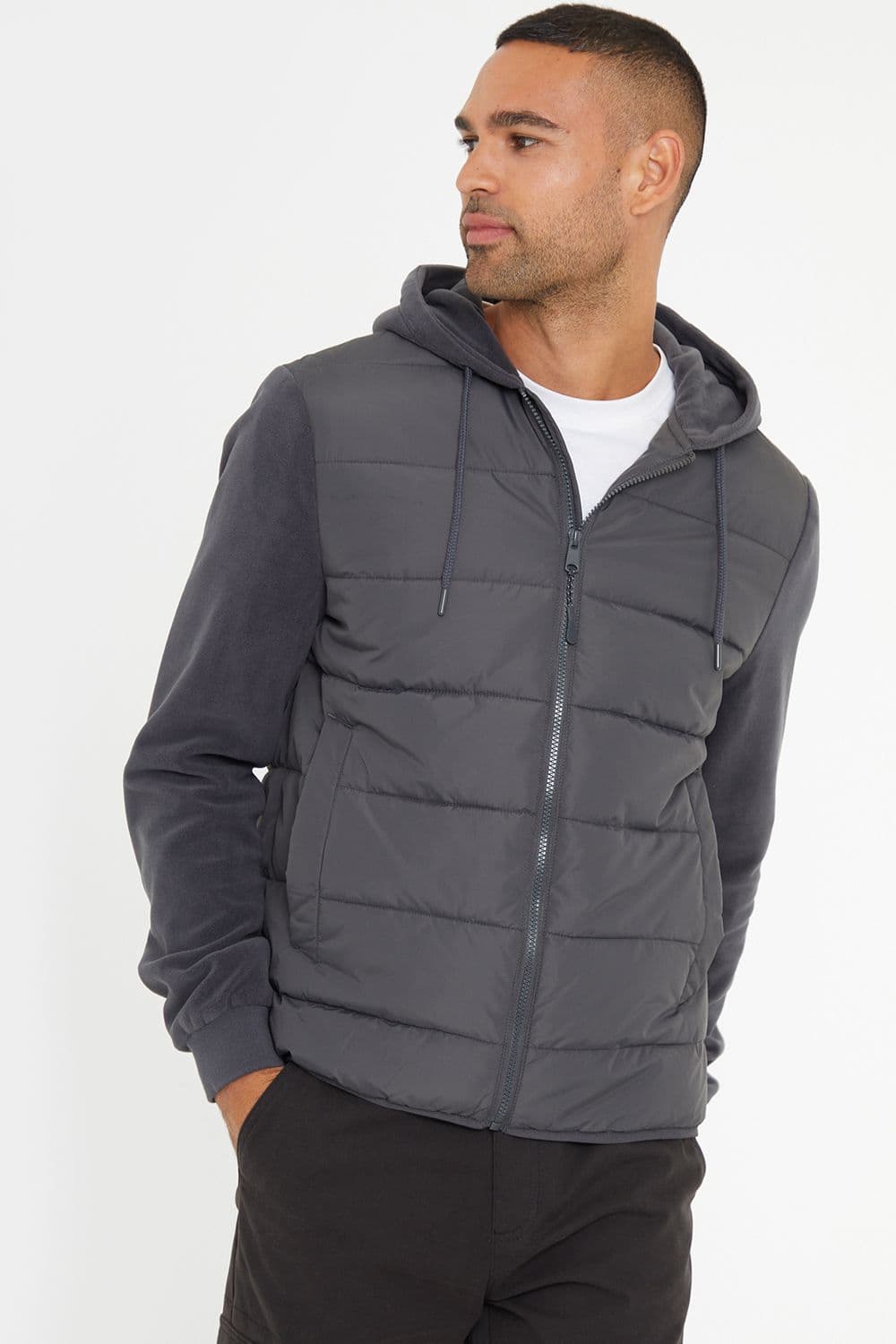 Annapolis Padded Contrast Sleeve Hooded Jacket
