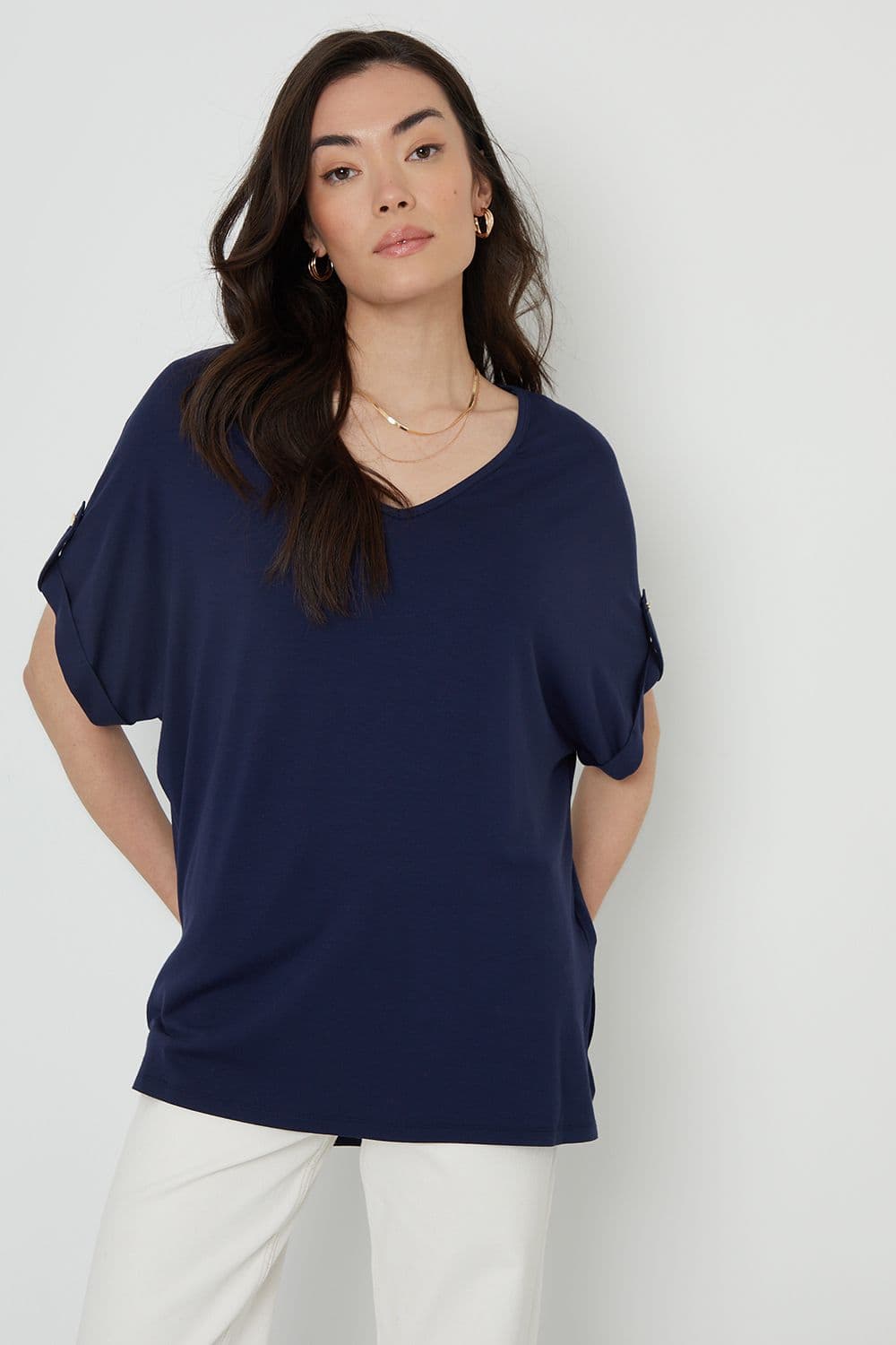 Lumi Batwing Sleeve V Neck Tunic Top