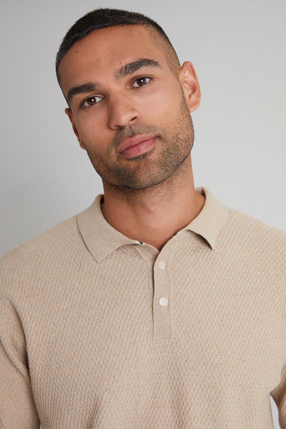 Chorlton Long Sleeve Textured Knitted Polo