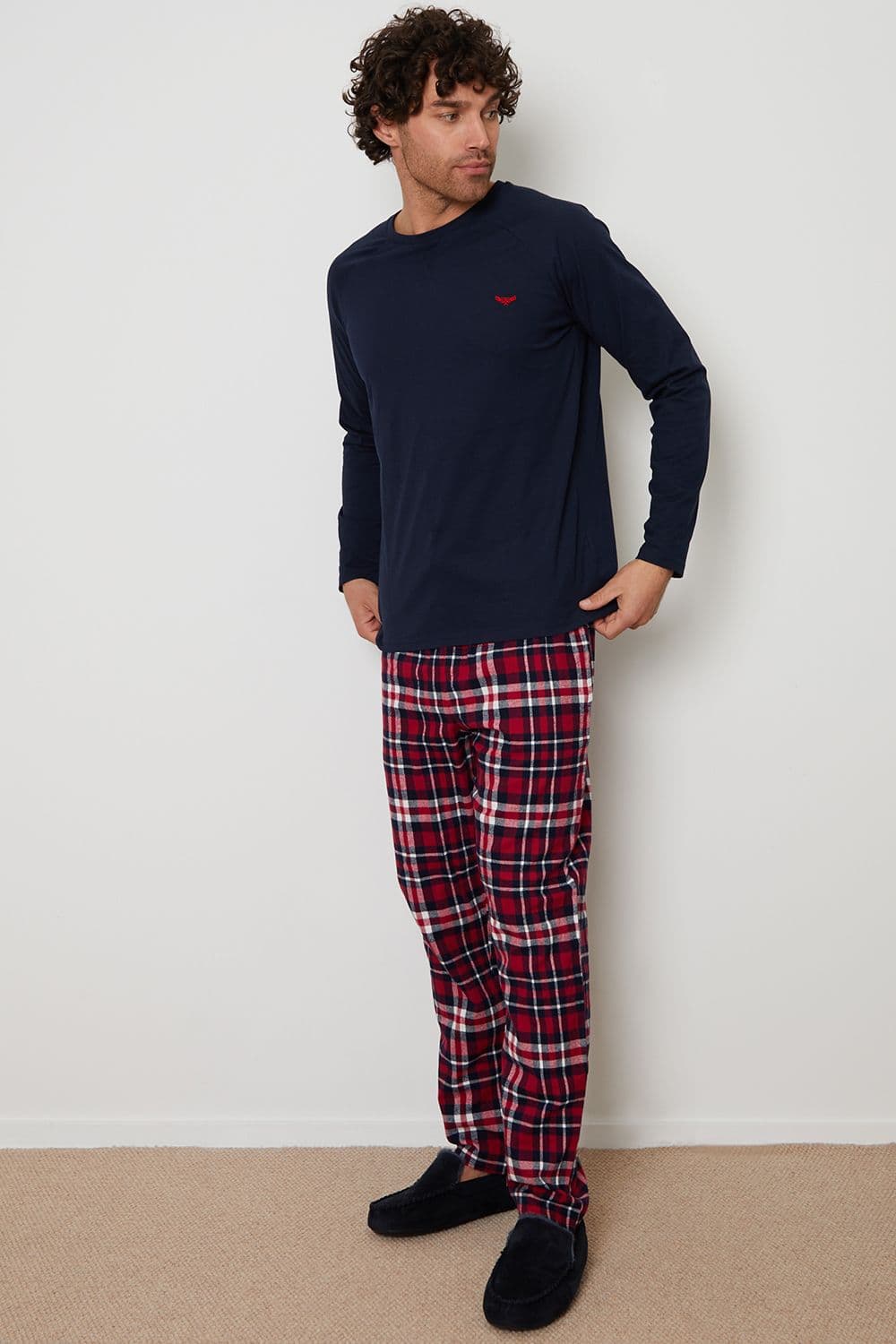 Flint Cotton Blend Check Pyjama Set