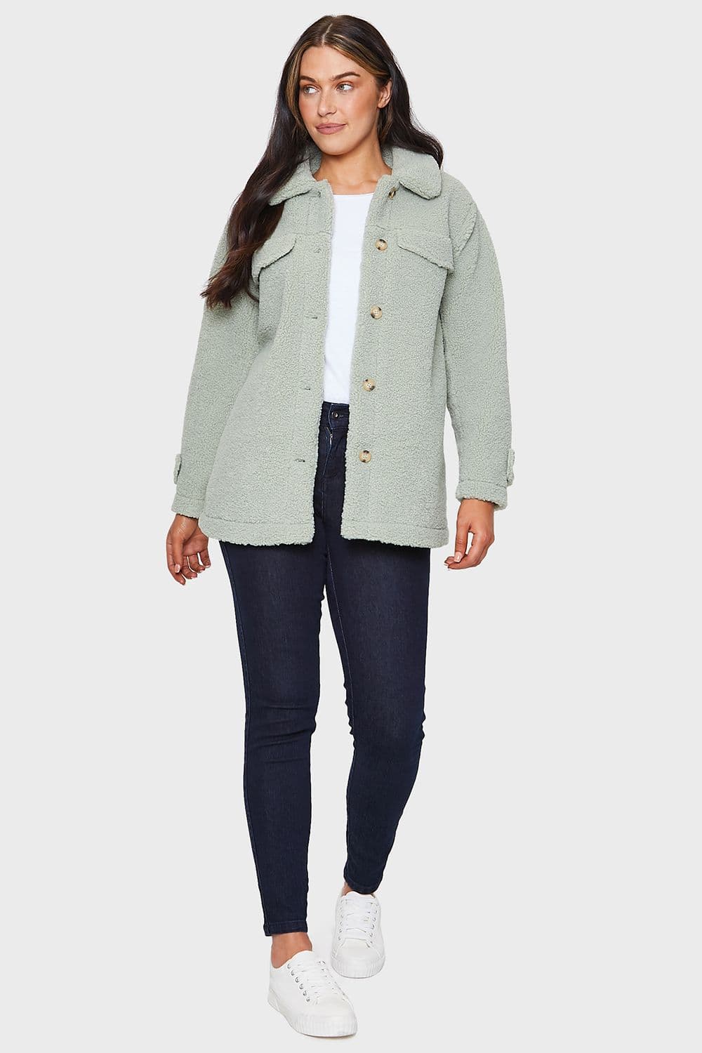 Kaila Oversized Brushed Borg Jacket