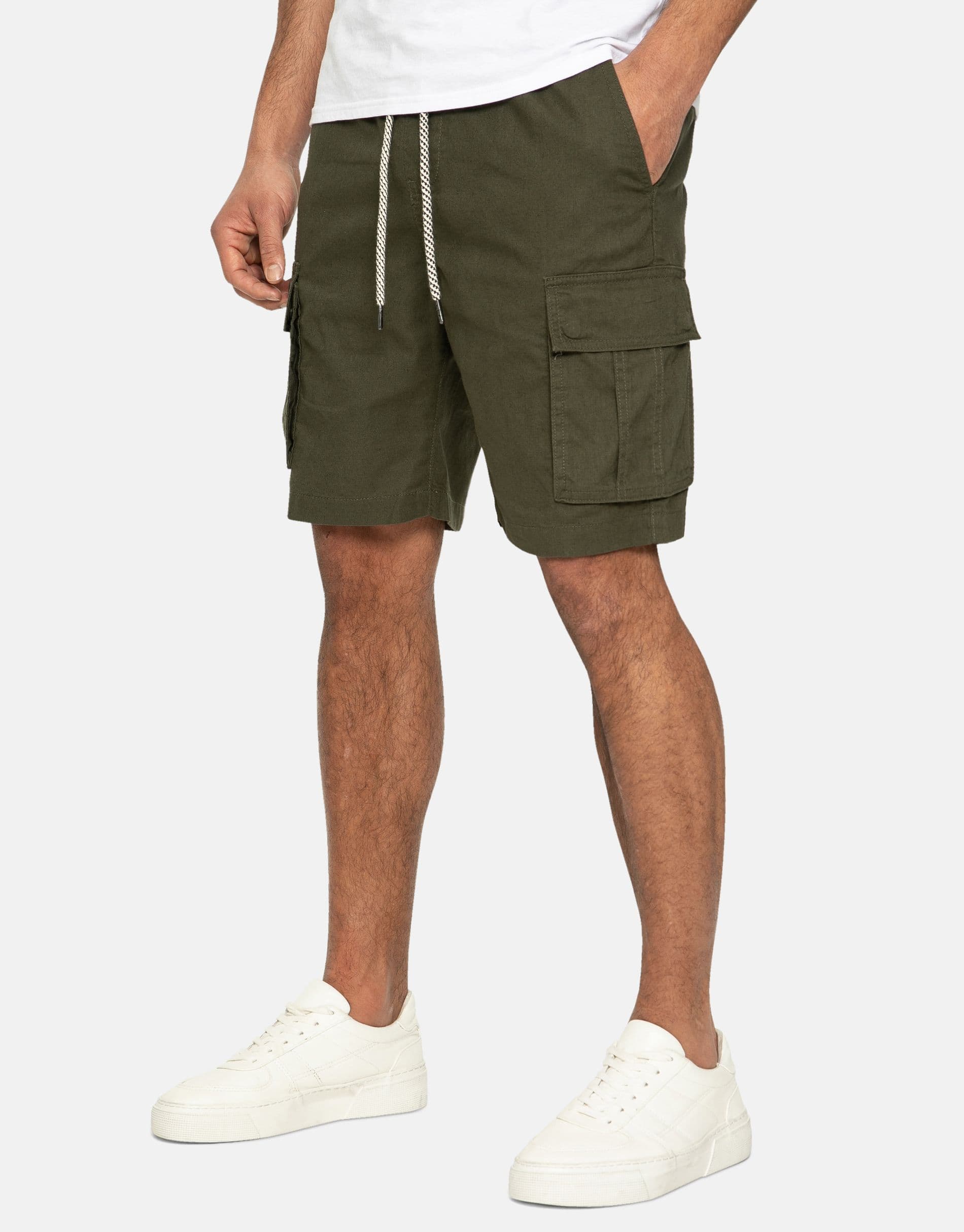 Linen Blend Swansea Pull On Cargo Shorts