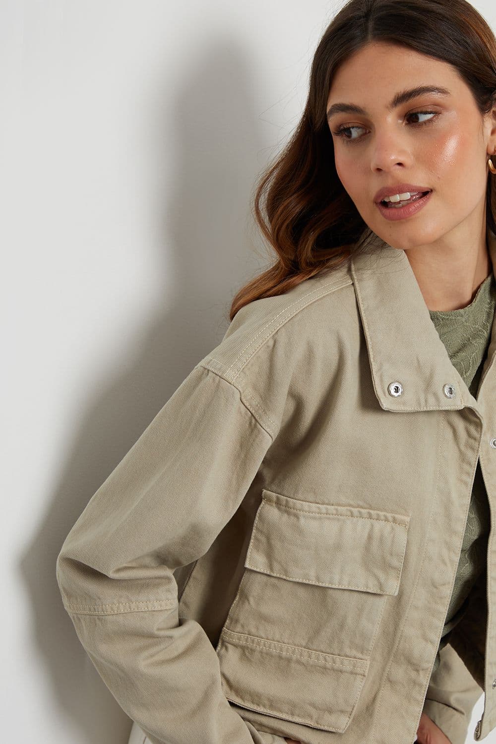 Cinzia Lightweight Cotton Twill Utility Jacket