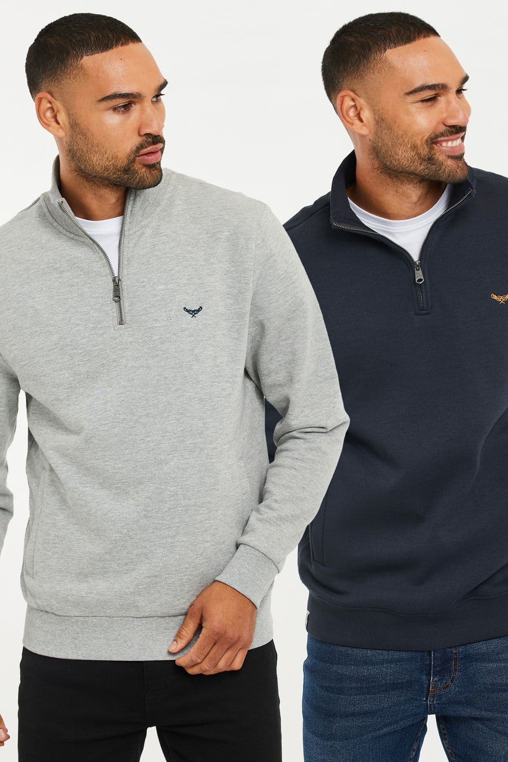 Patricroft 2 Pack Quarter Zip Neck Sweatshirt