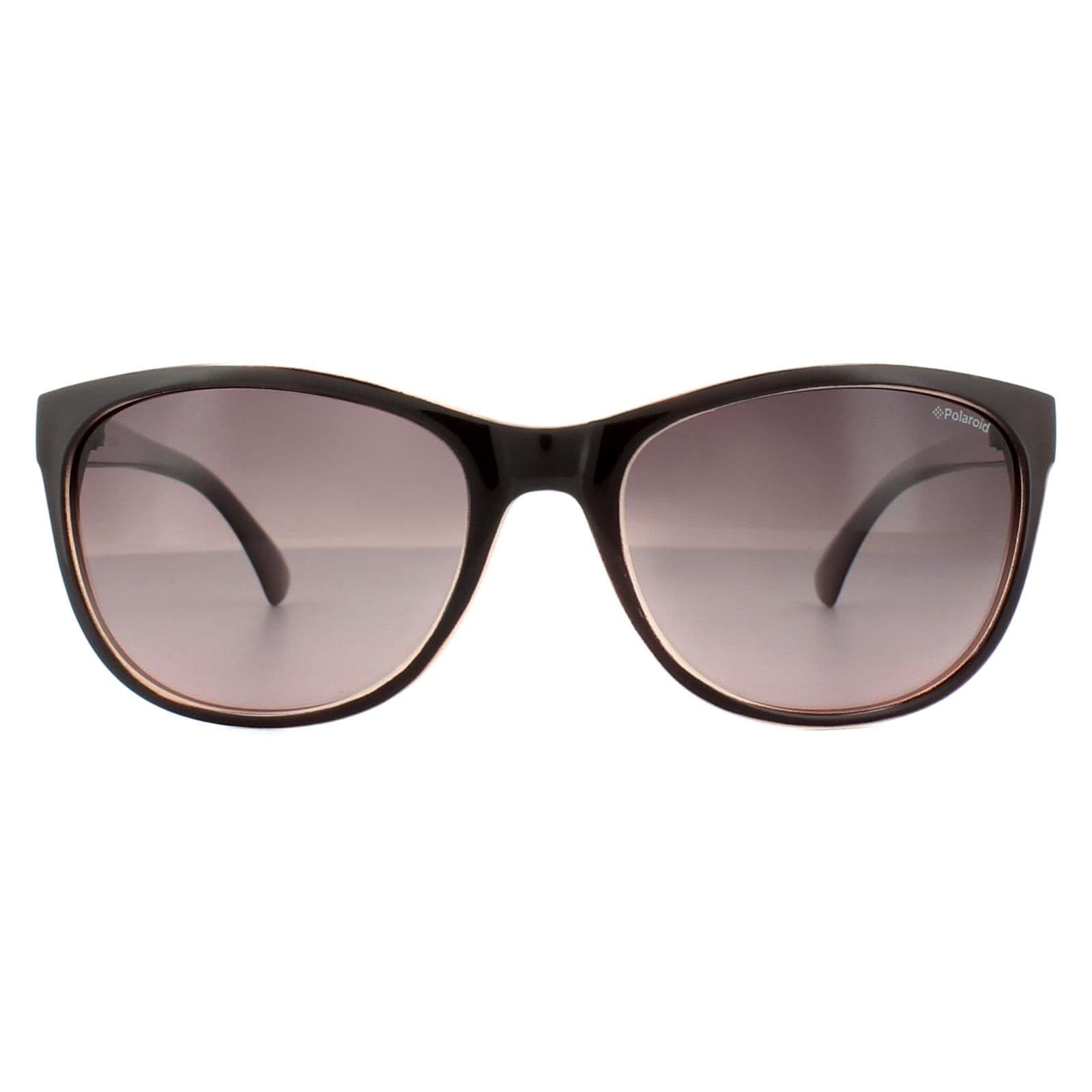 Oval Purple Burgundy Gradient Polarized Sunglasses